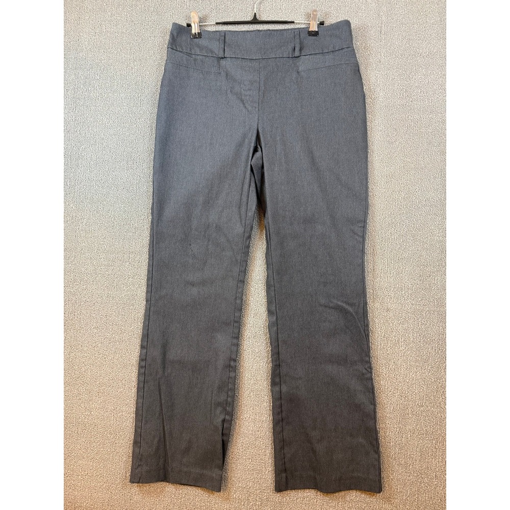Rekucci Dress Pants Womens 8P Charcoal Gray Excellent Straight Leg Stretch